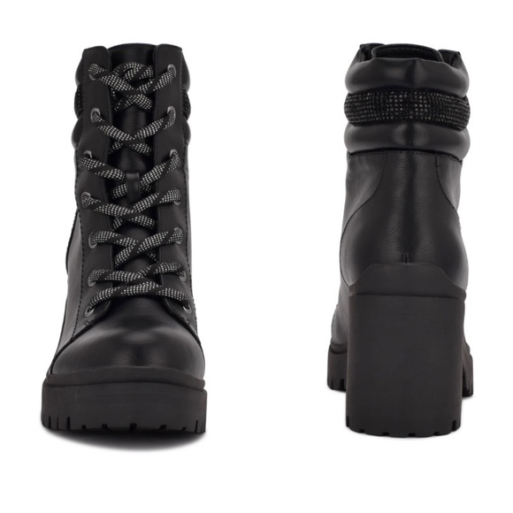 Nine West Qwork Lace Up Combat Booties - Size 7 - Picture 2 of 9